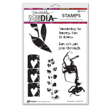 Dina Wakley MEdia Cling Stamps 6X9 - Remarkable
