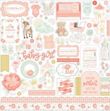 Echo Park Cardstock Stickers 12X12 - Its A Girl