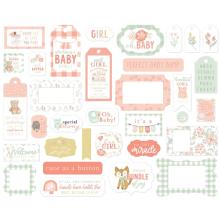 Echo Park Its A Girl Cardstock Die-Cuts 33/Pkg - Frames &amp; Tags