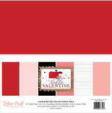 Echo Park Solid Cardstock 12X12 6/Pkg - Hello Valentine