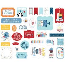 Echo Park Birthday Boy Cardstock Die-Cuts 33/Pkg - Ephemera