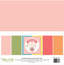 Echo Park Solid Cardstock 12X12 6/Pkg - Birthday Girl