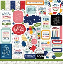 Echo Park Cardstock Stickers 12X12 - Birthday Salutations