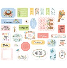 Echo Park My Favorite Spring Cardstock Die-Cuts 33/Pkg - Ephemera