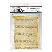 Dina Wakley MEdia Typed Ledgers 12/Pkg - Set 1