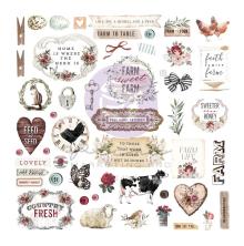 Prima Cardstock Ephemera &amp; Stickers 72/Pkg - Farm Sweet Farm