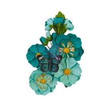 Prima Majestic Flowers 12/Pkg - Teal Beauty