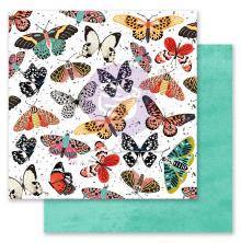 Prima Painted Floral Cardstock 12X12 - Butterflies Galore