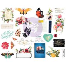 Prima Chipboard Stickers 26/Pkg - Painted Floral