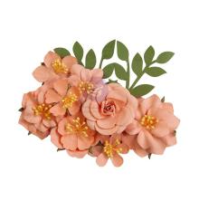 Prima Painted Floral Flowers 10/Pkg - Orange Blossom