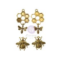 Prima Metal Charms 4/Pkg - Bee Miel By Frank Garcia