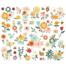 Simple Stories Bits & Pieces Die-Cuts 42/Pkg - Full Bloom Floral