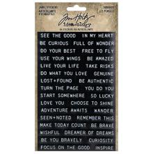 Tim Holtz Idea-Ology Sentiments Label Stickers 64/Pkg - Thoughts