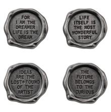 Tim Holtz Idea-Ology Metal Quote Seals 4/Pkg - 2022