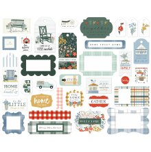 Carta Bella Cardstock Die-Cuts Frames &amp; Tags 33/Pkg - Farmhouse Summer   UTGEND