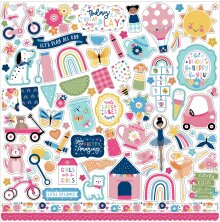 Echo Park Cardstock Stickers 12X12 - Play All Day Girl