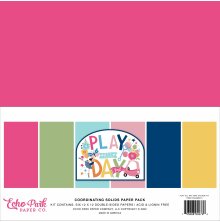 Echo Park Solid Cardstock Kit 12X12 - Play All Day Girl