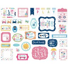 Echo Park Cardstock Die-Cuts Ephemera 33/Pkg - Play All Day Girl