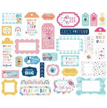 Echo Park Cardstock Die-Cuts Frames &amp; Tags 33/Pkg - Play All Day Girl