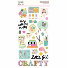 Simple Stories Chipboard Stickers 6X12 - Lets Get Crafty