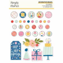 Simple Stories Self-Adhesive Brads - Celebrate!