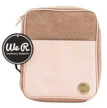 We R Memory Keepers Crafters Carry Pouch - Taupe & Pink