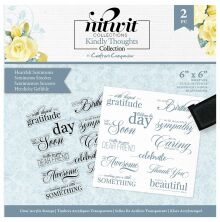 Nitwit Kindly Thoughts Clear Acrylic Stamp Set 6X6 - Heartfelt Sentiments