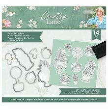 Sara Signature Country Lane Stamp and Die - Perennials in Pots
