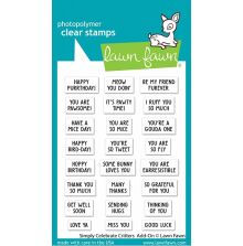 Lawn Fawn Clear Stamps 3X4 - Simply Celebrate Critters Add-On LF2862