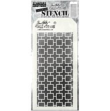 Tim Holtz Layered Stencil 4.125X8.5 - Linked Square THS157