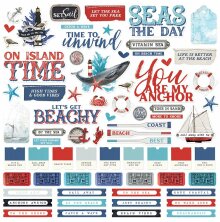 Simple Stories Sticker Sheet 12X12 - SV Vintage Seas