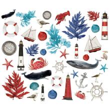 Simple Stories Bits &amp; Pieces Die-Cuts 40/Pkg - SV Vintage Seas Nautical