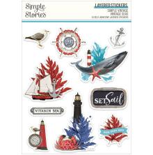 Simple Stories Layered Stickers 10/Pkg - SV Vintage Seas