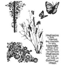 Tim Holtz Cling Stamps 7X8.5 - Natures Discovery CMS049