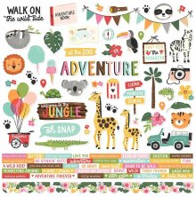 Simple Stories Sticker Sheet 12X12 - Into The Wild