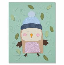 Sizzix Impresslits Embossing Folder - Cozy Owl