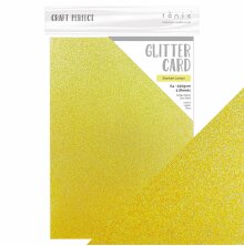 Tonic Studios Craft Perfect A4 Glitter Card - Sherbert Lemon 9956E
