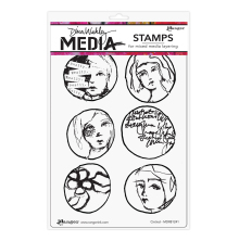 Dina Wakley MEdia Cling Stamps 6X9 - Circled
