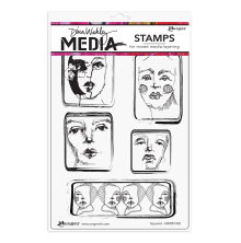 Dina Wakley MEdia Cling Stamps 6X9 - Squared