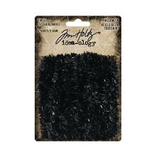 Tim Holtz Idea-Ology Black Tinsel Trimmings 4yd - Halloween