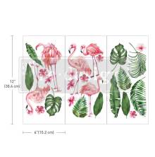 Prima Re-Design Decor Small Transfers 6X12 3/Pkg - Flamingo Pink