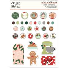 Simple Stories Self-Adhesive Brads - Baking Spirits Bright