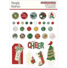 Simple Stories Self-Adhesive Brads - Hearth &amp; Holiday