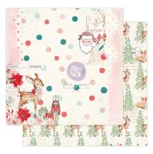 Prima Candy Cane Lane Cardstock 12X12 - Red Peppermint