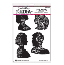 Dina Wakley MEdia Cling Stamps 6X9 - Text Profiles