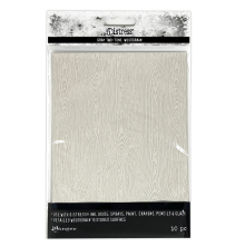 Tim Holtz Distress Woodgrain Cardstock 5X7 10/Pkg - Holiday Grey