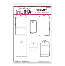 Dina Wakley MEdia Cling Stamps 6X9 - Perforated Tags