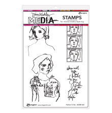 Dina Wakley MEdia Cling Stamps 6X9 - Perfect To Me