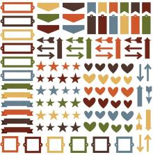 Simple Stories Color Vibe Chipboard Bits &amp; Pieces 120/Pkg - Fall