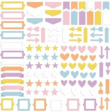 Simple Stories Color Vibe Chipboard Bits &amp; Pieces 120/Pkg - Spring